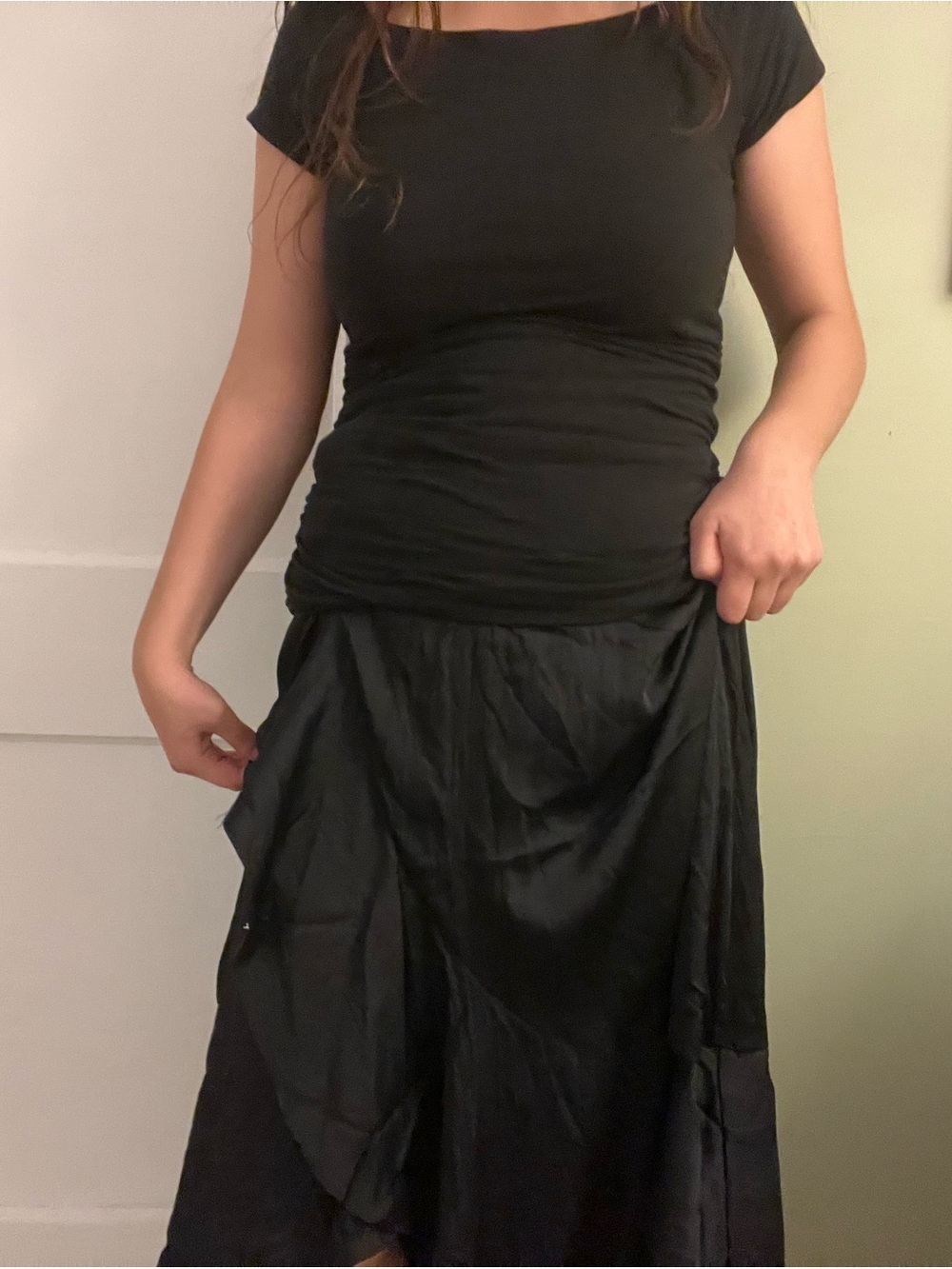 Maeve Black High-Low Ruffle Wrap Skirt - Picture 2 of 4